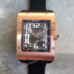 Richard Mille RM 016 Rose Gold White Arabic Markers Rubber Copy Watch